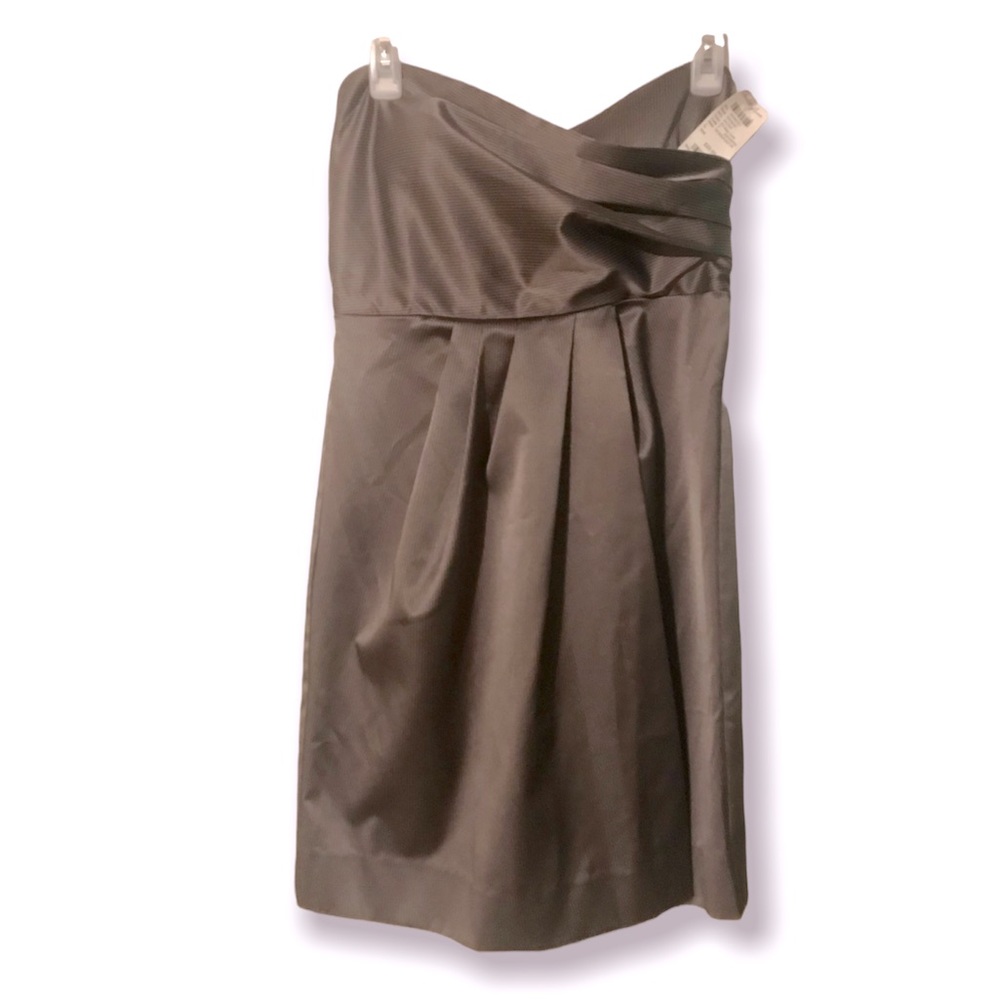 Charlotte Russe Gray Sateen Pinstripe Strapless Cocktail Dress Size Ladi…